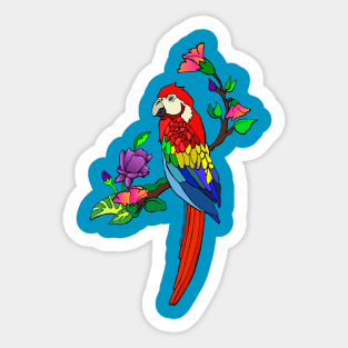 red macaw bird Sticker